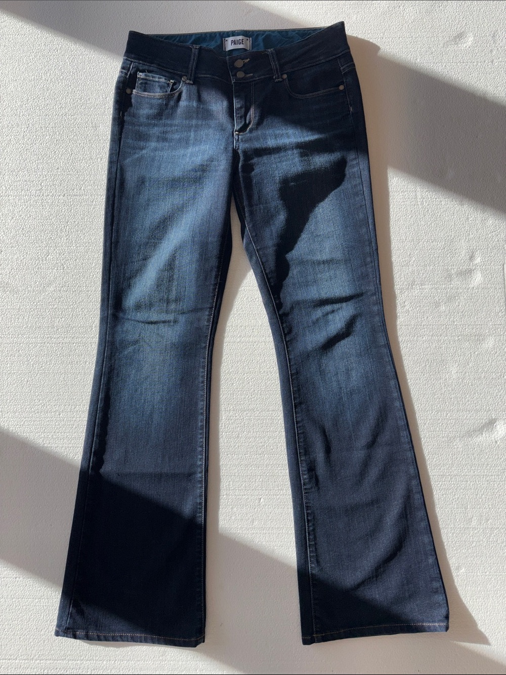 PAIGE Hidden Hills Super-McKinley Mid Rise Bootcut Denim Jeans 30, inseam 33 in